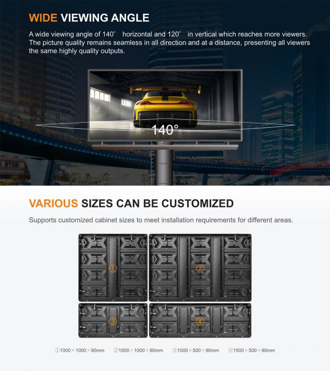 Outdoor Fixed LED Display Screen P3.91 P4.81 P6.25 P7.8 P10.4 Slim Full Color LED Video Wall 6