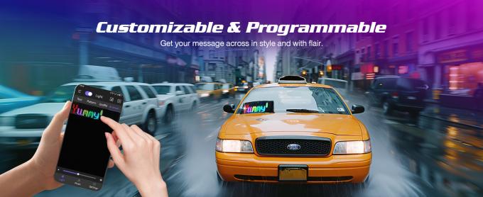 Programmable Led Sign, 15''x4'' Pre-made Animations & Customizable Text Led Car Sign, Bluetooth APP Control Scrolling LED Sign, Custom,Graffiti Flexible Led Matrix Panel for Car Store Hotel Holiday 1