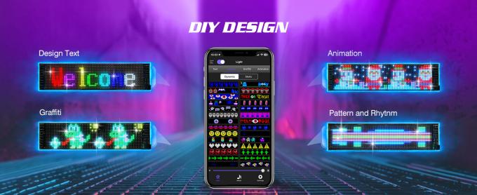 Programmable Led Sign, 15''x4'' Pre-made Animations & Customizable Text Led Car Sign, Bluetooth APP Control Scrolling LED Sign, Custom,Graffiti Flexible Led Matrix Panel for Car Store Hotel Holiday 3