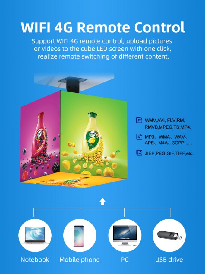 Cube LED Display P2.5 P3 P4mm Customized Retail Store Advertising Cube LED Screen 4