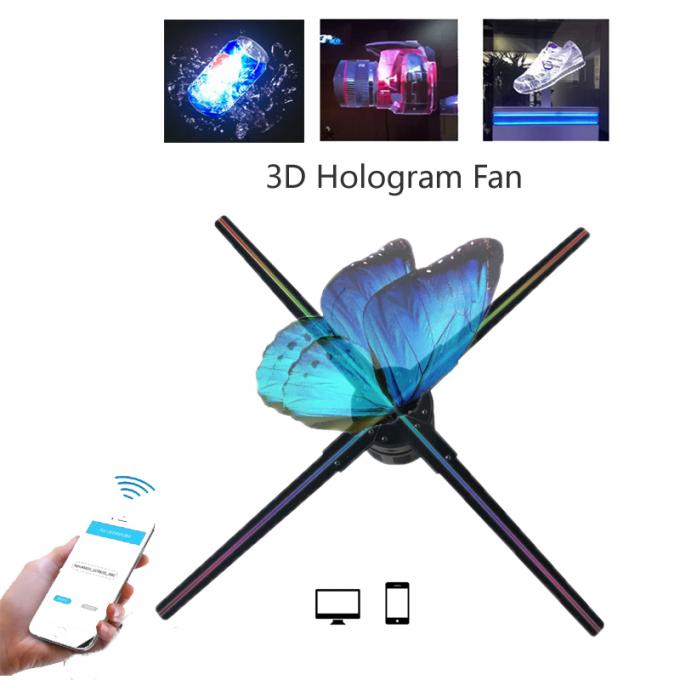 3D LED Fan Spliced 65cm wifi light outdoor advertising machine holographic display projector rotating hologram fan 0