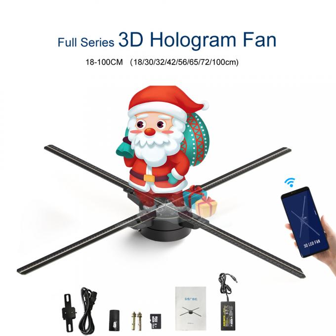 3D LED Fan Spliced 65cm wifi light outdoor advertising machine holographic display projector rotating hologram fan 1