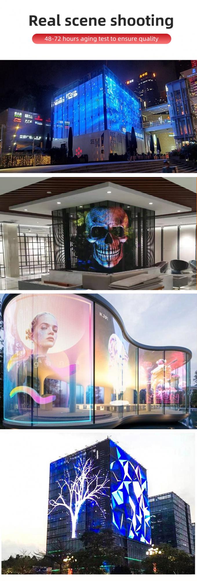 Transparent LED Screen Display Clear Glass Window LED Transparent Video Wall Flexible Panel High  BrightnessLED Screen 3