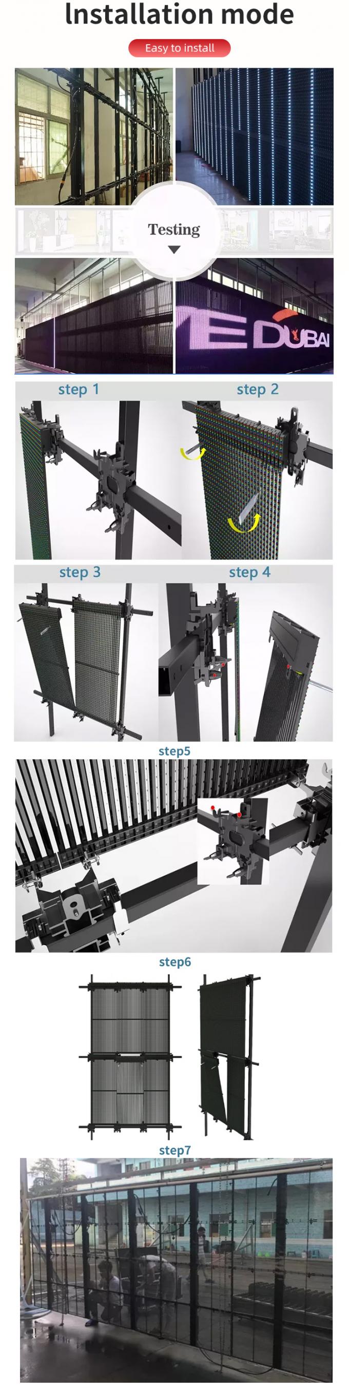 Transparent LED Screen Display Clear Glass Window LED Transparent Video Wall Flexible Panel High  BrightnessLED Screen 4