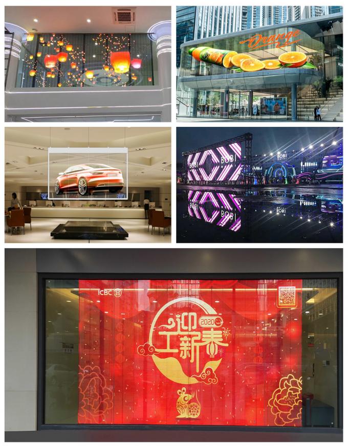 3.91-7.82mm Pixel Pitch Transparent LED Display Screen with 75% Transparency for 5-100m Viewing Distance 8