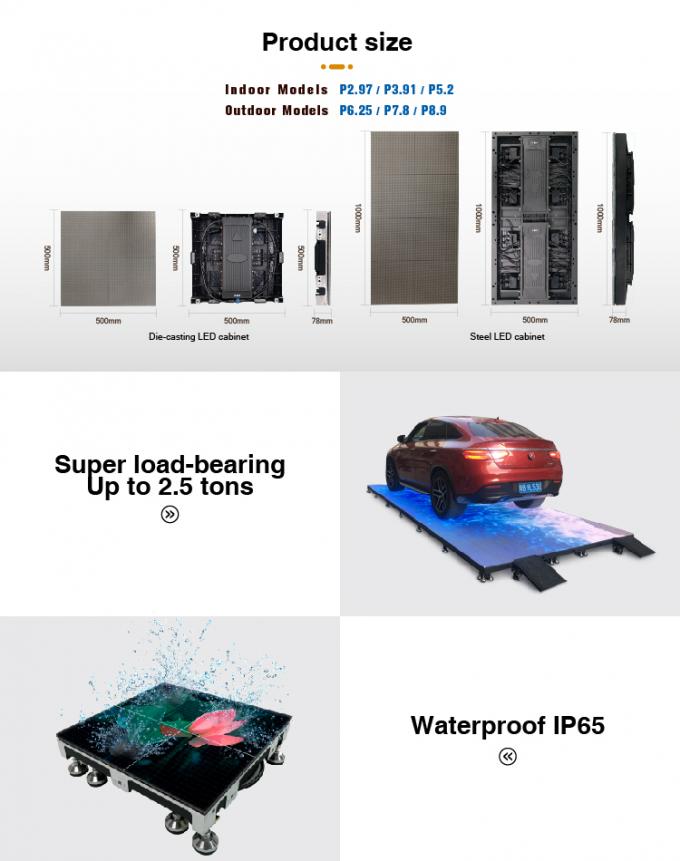 floor led display IP65 waterproof design floor led display heavy load standing led display indoor outdoor dancing floor led display 6