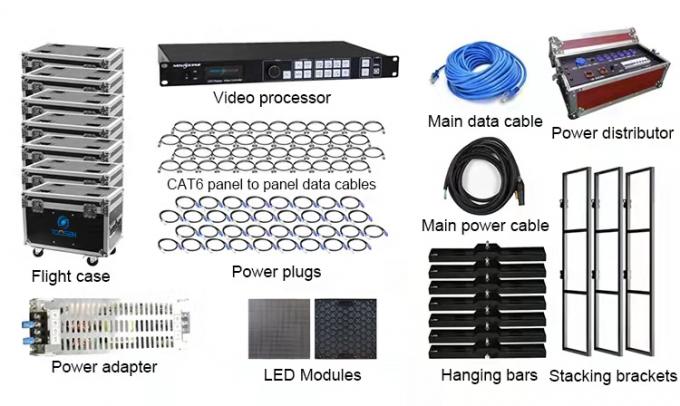 P3.91 P4.81Outdoor Live Performance LED Screen Rental LED Display Waterproof Stage High Brightness Background Screen LED Wall 12