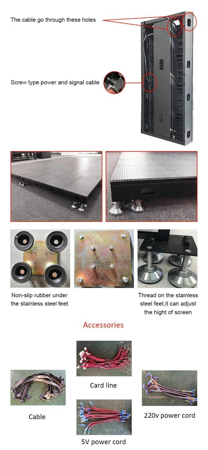 Led Dance Floor Display Rental Tile Panel 500*1000 High Refresh Led Stage Wedding Screen Wall P2.9 Interactive Led Display 5