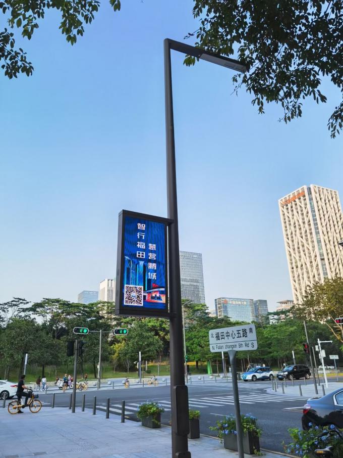 Outdoor Street Light Pole Led Display  Advertising P4 Screen Wireless Centralized Management Sign 5