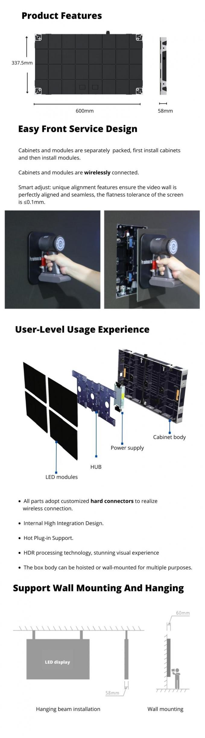 COB Indoor Small Pixel Pitch P0.6 P0.7 P0.9 P1.25 Micro Thin Church Led Video Wall Display Panel 6