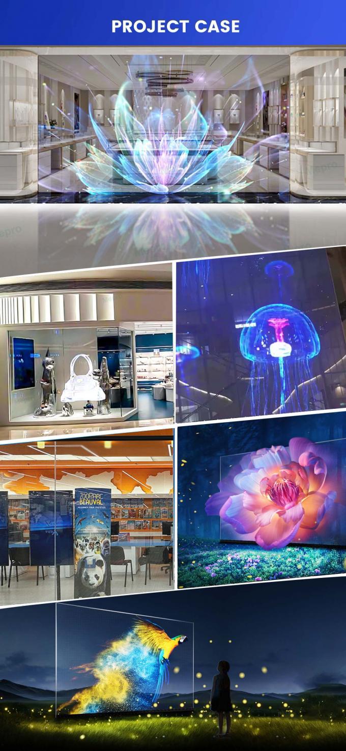 Transparent P3.91 Holographic Led Screen Full Color Led Display Screen Holographic Invisible  Invisible Led Screen 8