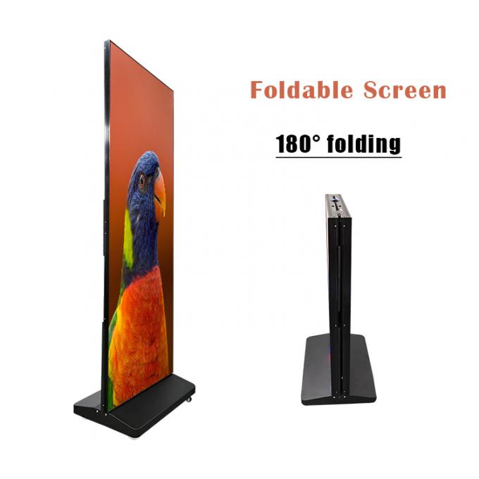 Foldable Led Poster Screen Portable Folding GOB Led Advertising Machine for Shopping Mall Conference Room Advertising 0