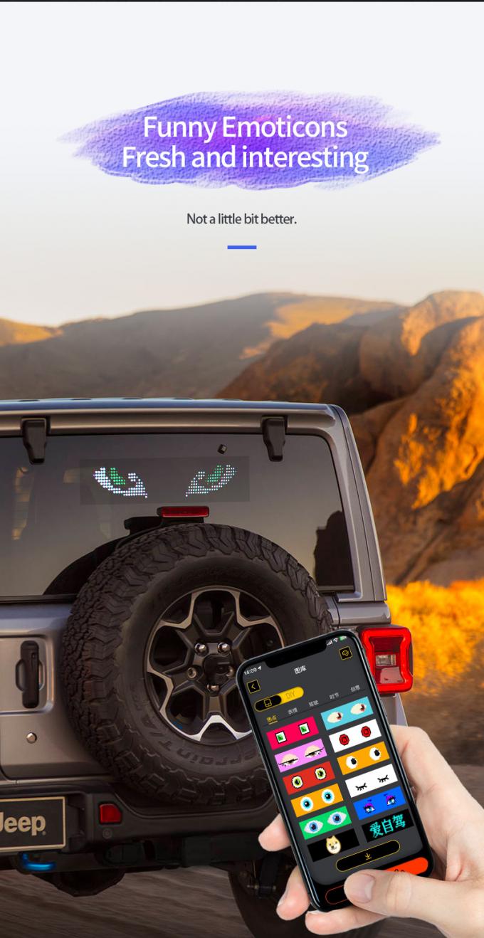 Car LED Sign Display 16*64 Programmable USB 5V RGB Pattern Animation Text DIY Scrolling Panel Remote Control Advertising LED Screen 3