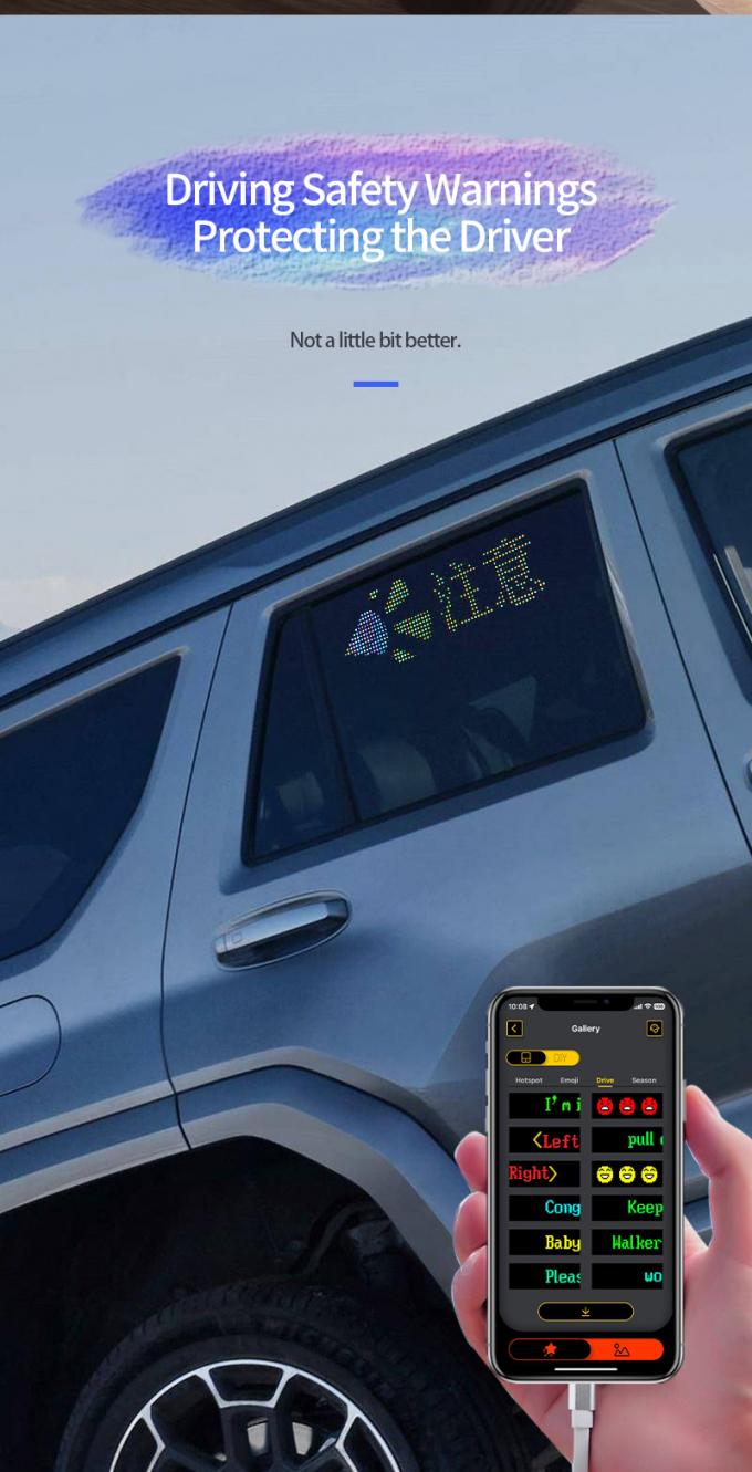 Car LED Sign Display 16*64 Programmable USB 5V RGB Pattern Animation Text DIY Scrolling Panel Remote Control Advertising LED Screen 4