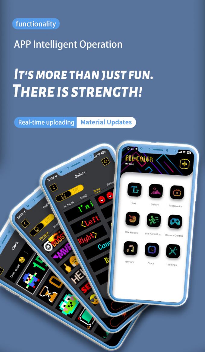 Car LED Sign Display 16*64 Programmable USB 5V RGB Pattern Animation Text DIY Scrolling Panel Remote Control Advertising LED Screen 5