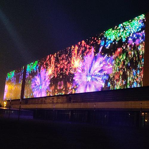 Mesh LED screen Flexible LED Curtain Display Net Screen Pixel LED Dot Light LED Mesh Screen for Media Facade 6