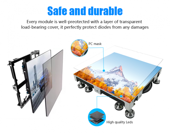 Floor LED screen 3D Stage DanceDisplay Interactive LED Floor Tile Screen P2.6 P2.97 P3.91 Led Screen 1