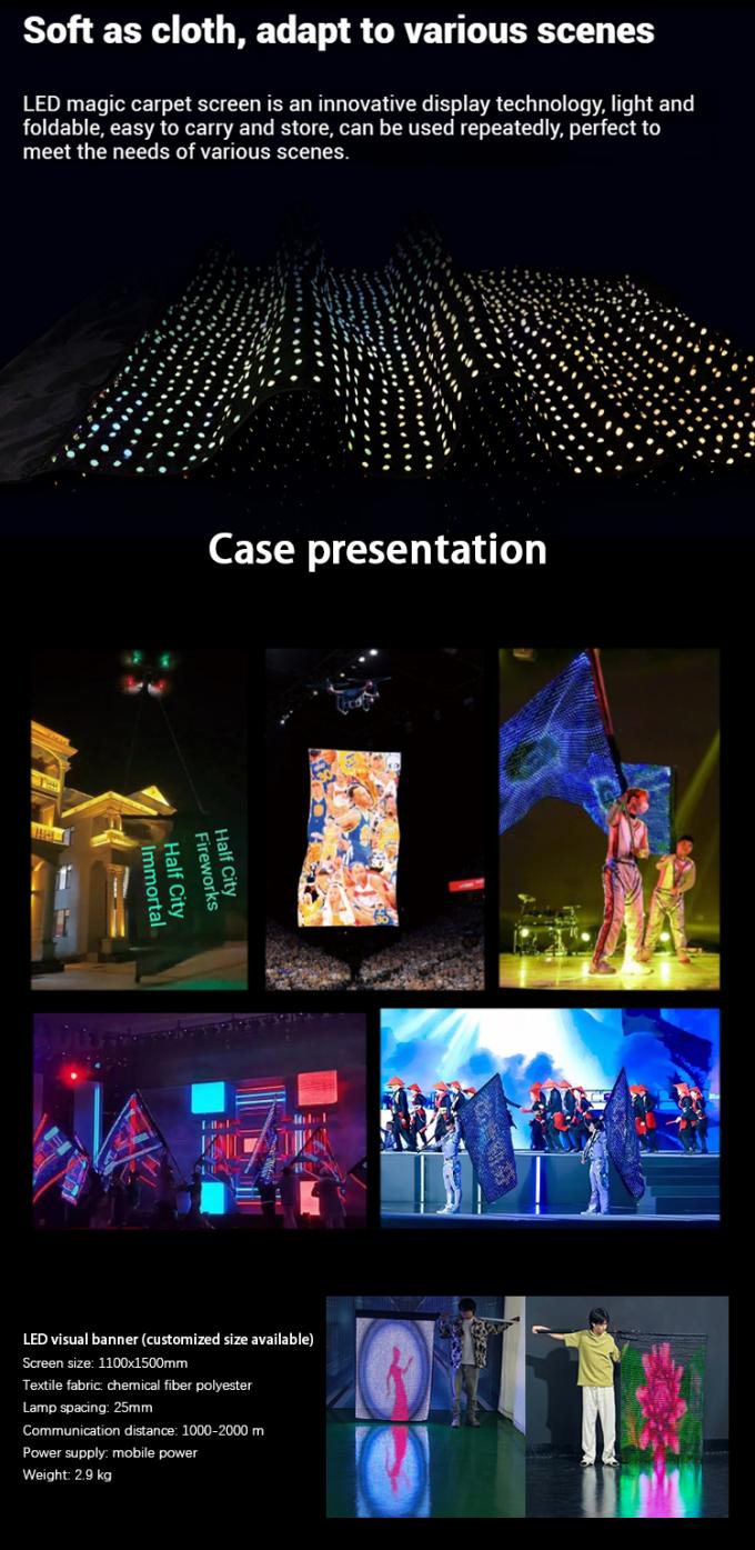 Flying LED Display with Drone Magic Carpet Screen LED Film Screen Rechargeable for Outdoor Advertising Customized 8