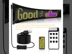 Car LED Sign Display 16*64 Programmable USB 5V RGB Pattern Animation Text DIY Scrolling Panel Remote Control Advertising LED Screen