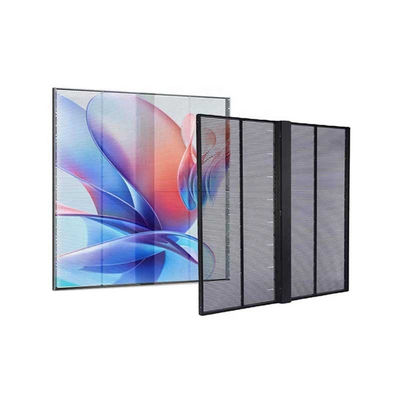 Glass LED screen p3.91-7.81 HD Transparent Advertising flexible led mesh screen