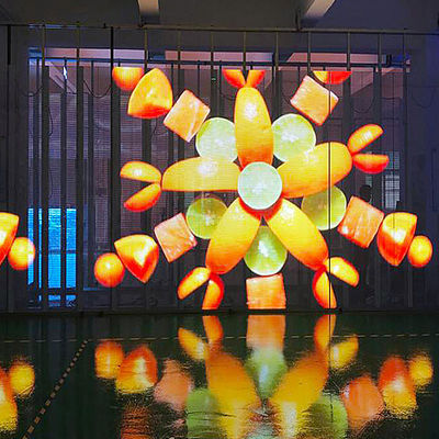 Glass LED screen p3.91-7.81 HD Transparent Advertising flexible led mesh screen