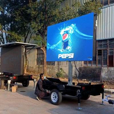 Outdoor Advertising LED Screen Trailer 960mm * 960mm Cabinet Size for Mobile Display